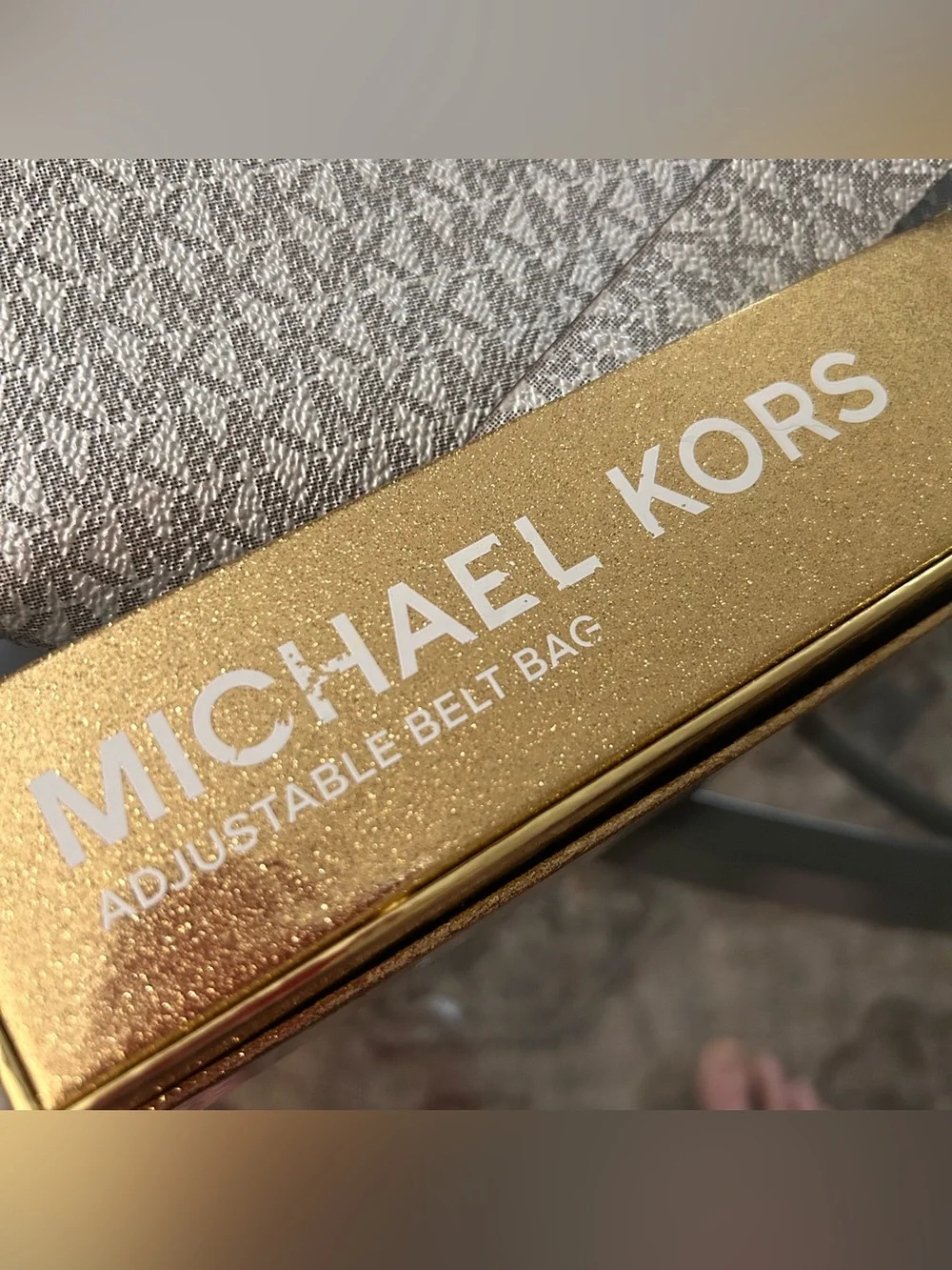 Michael Kors Metallic Silver MK Logo Belt Bag